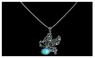 Vintage Style Womens Cute Butterfly Pendant Turquoise Stone Necklace