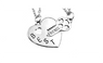 Sliver Double Chain Best Friend Broken Heart Key Pendant Necklace