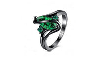 Trendy Green Engagement Wedding CZ Crystal Ring(6,7,8)