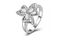 Platinum Plated Crystal Cubic Zirconia AAA Women's Ring (Size-7,8)