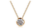 Round Gold Plated Crystal Stone Pendant Necklace