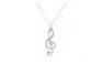 Summer Style Crystal Decoration Music Symbol Pendant Necklace