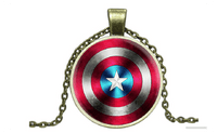 Retro Gold Plated Vintage Alloy Avengers United States Captain America The Time Gem Necklace - sparklingselections