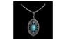 Hollow Alloy Crystal Turquoise Long Pendant Necklace