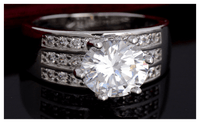 Lovely Luxury Silver Plated Cubic Zirconia Diamond Delicate Ring Party Jewelry For Women - sparklingselections
