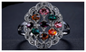 Antique Silver Plated Top Quality Shinning Crystal Vintage Retro Ring