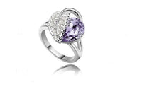 Fashion Women Silver Plated Jewelry Crystal Ring(Size 7) - sparklingselections