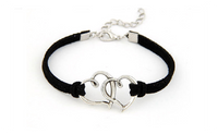 Love Heart Handmade Alloy Rope Charm Jewelry Weave Bracelet