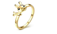 Super Cute Rabbit And Fish Ziron Rings - sparklingselections
