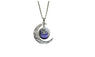 Round Glass Owl Moon Animal Pendant Necklaces