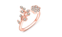 Zircon Stone Flower Wedding Engagement Finger Ring - sparklingselections