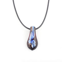 Fashion Flower Lampwork Water Drop Shape Pendant Necklace - sparklingselections