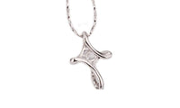 Silver White Plated Infinity Cross Necklace Pendant - sparklingselections