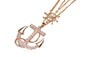 Crystal Rhinestone Anchor Pendant Necklace For Women