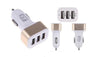 Triple USB Universal Car Gray Color Charger Adapters