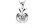 Silver Plated Small Flat Apple Pendant Necklace