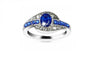 Blue Sapphire White Gold Filled Ring