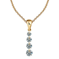 Gold Color Crystal Beads Pendants Necklace For Women - sparklingselections