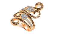 Gold-Color Luxury Exaggerated Zircon Crystal Ring - sparklingselections