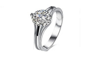 Claw Crystal Row Drill Wedding Ring - sparklingselections