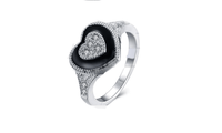 Shiny Heart Shaped Crystal Ring For Women - sparklingselections