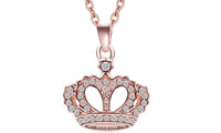 Fashion Rose Crown Pendant Necklace For women - sparklingselections