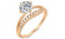 Zircon Gold Color Luxury CZ Crystal Rings