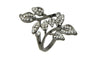 Gun Black Rhinestone Leaf Finger Ring