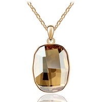 Fashion Big Crystal Square Pendant Necklace For Women - sparklingselections