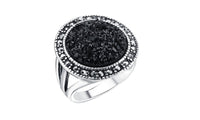 Fashion Black Broken Stone Resin Ring - sparklingselections