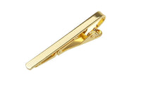 Gold Simple Necktie Tie Bar Clasp Clip Clamp Pin - sparklingselections