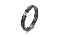 Fashion Titanium Steel Inlaid Wedding Band Ring - sparklingselections