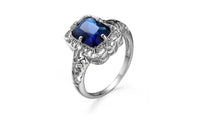 Blue Silver Plated Ring - sparklingselections
