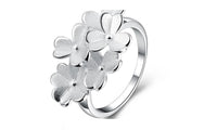 Silver Plated Flower Shape Ring For Women - sparklingselections