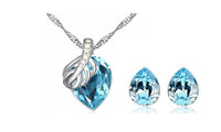 Women Leaf Drop Pendant Necklace Earrings Jewelry Sets - sparklingselections