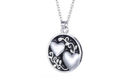 Double Hearts With Words Behind Pendant Necklace - sparklingselections