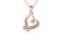 Love Rose Gold Rhinestone Choker Pendant Necklace