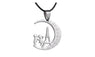 Silver Boy & Girl Kissing Kids Pendant Necklace