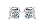Crystal Dolphin Shape Charm Earrings For Ladies
