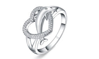 Silver-Plated Heart Love Wedding Ring - sparklingselections