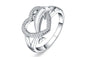 Silver-Plated Heart Love Wedding Ring