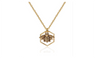 Antique Gold Color Honeycomb Bee Hollow Pendant Necklace For Women or Men