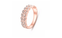 Concise Classical 18K Rose Gold CZ Diamond Wedding Ring (8.5,9) - sparklingselections