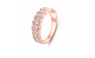 Concise Classical 18K Rose Gold CZ Diamond Wedding Ring (8.5,9)