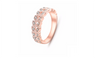 Concise Classical 18K Rose Gold CZ Diamond Wedding Ring (8,9)