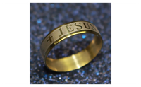 Titanium Steel Gold Plated Jesus Cross Unisex Ring 9