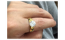 Fashion Ring for Women Gold Plated Round White Crystal Engagement Ring