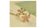 Women's Opal Double Daisy Flower Resizable Ring