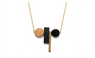 Geometric Wood Resin Long Winter Sweater Pendant Necklaces