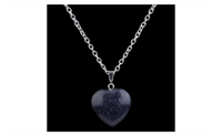 Crystal Blue Sodalite Natural Stone Heart Necklace